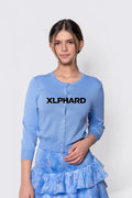 3/4 Sleeve Knit Cardigan (Blue) - Top