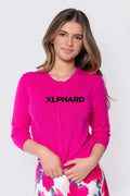 3/4 Sleeve Knit Cardigan (Fuchsia) - Top