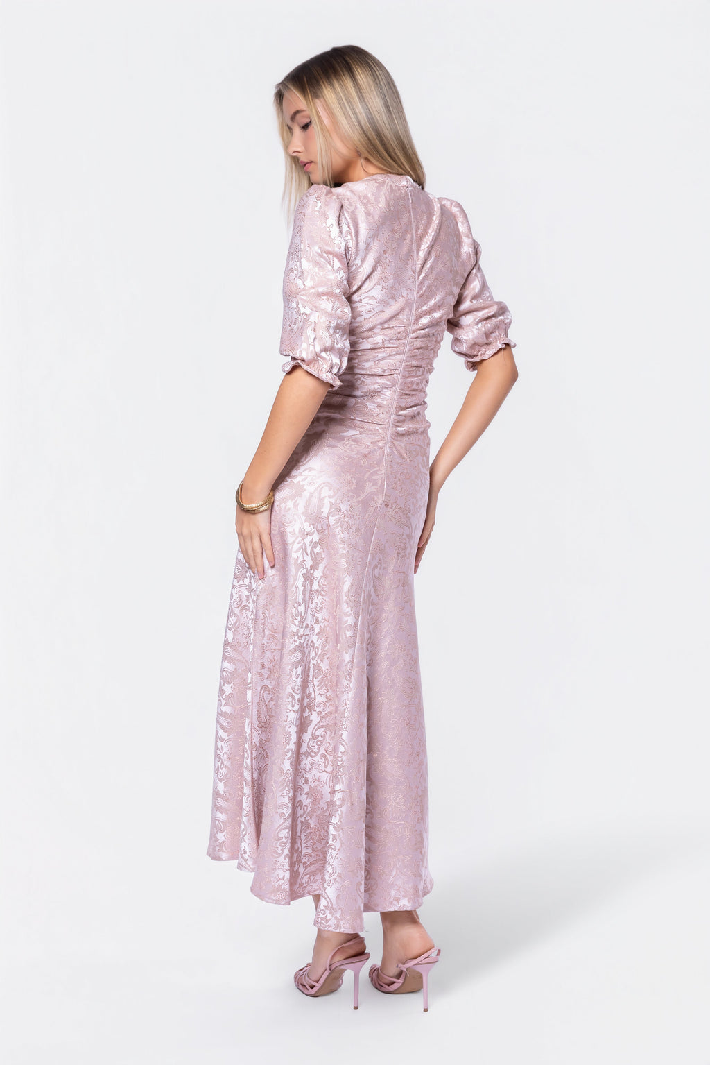 Audrey Dress Short Sleeve (Light Pink/Khaki)