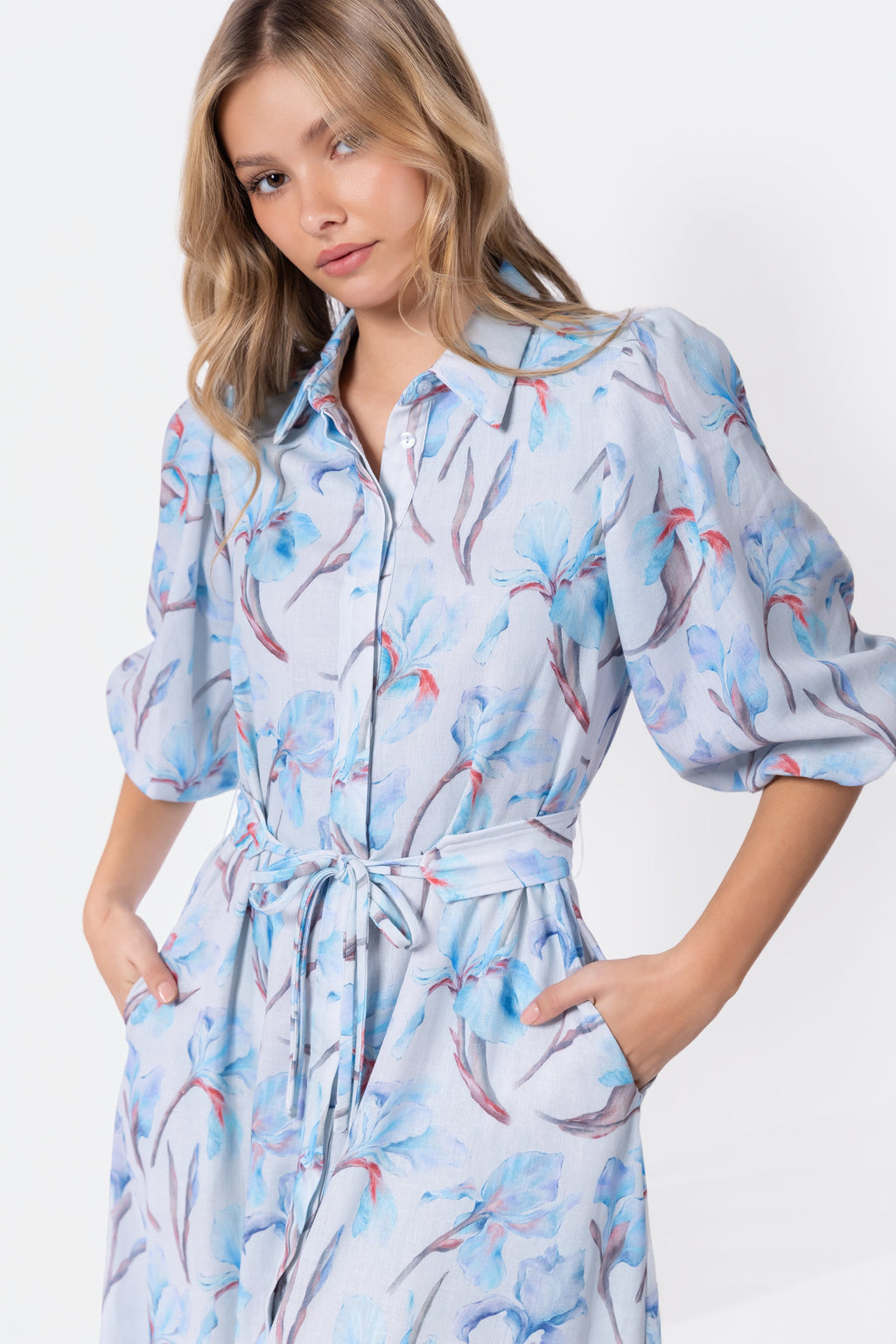 Alice Dress Short Sleeve (Blue Flower)