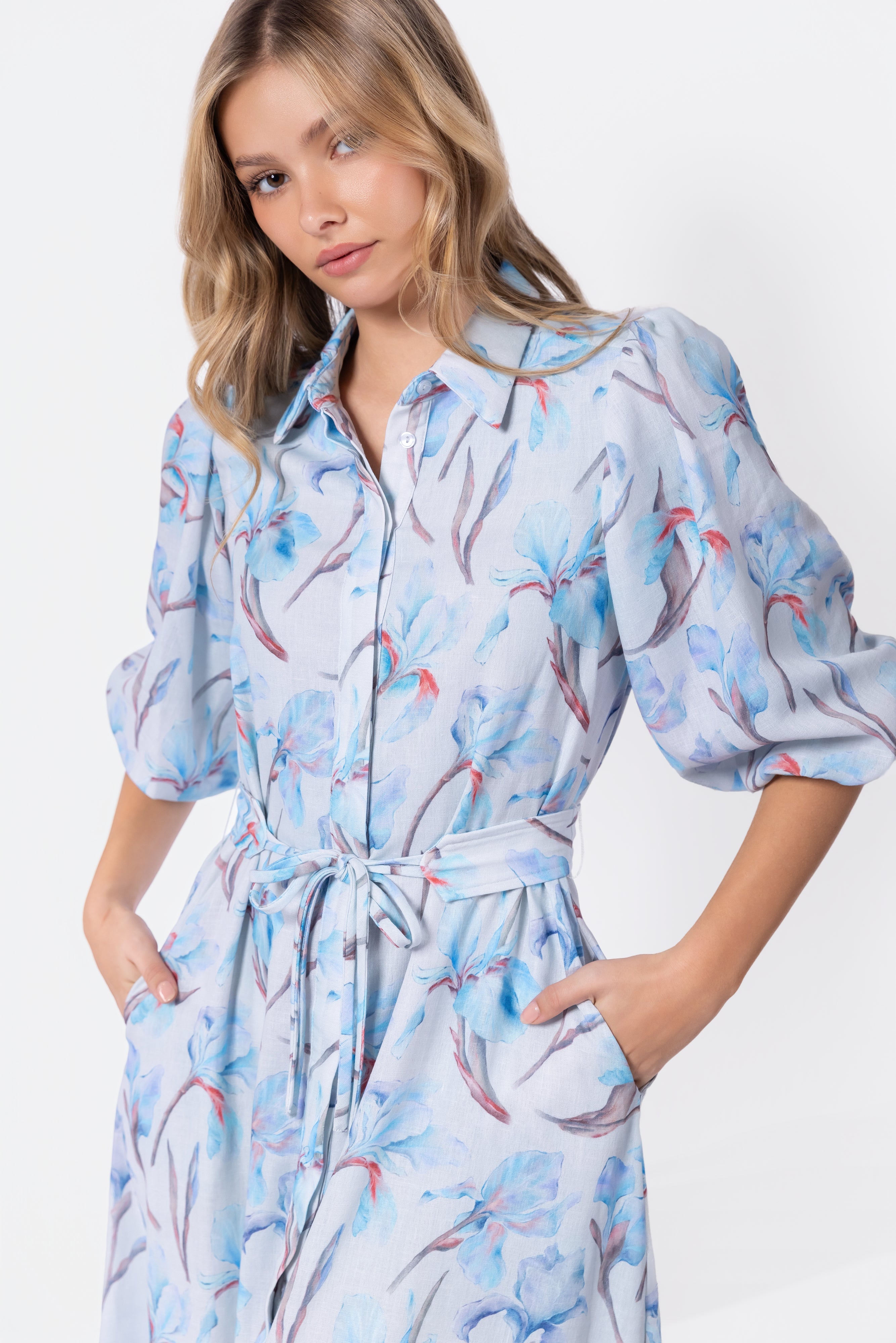 Alice Dress Short Sleeve (Blue Flower)