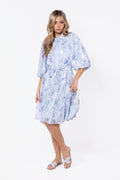 Allie Dress Short Sleeve 41" (Blue Flower)