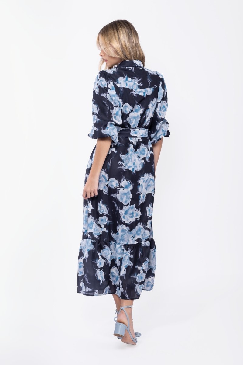 Alice Dress Short Sleeve 53" (Black Flower)