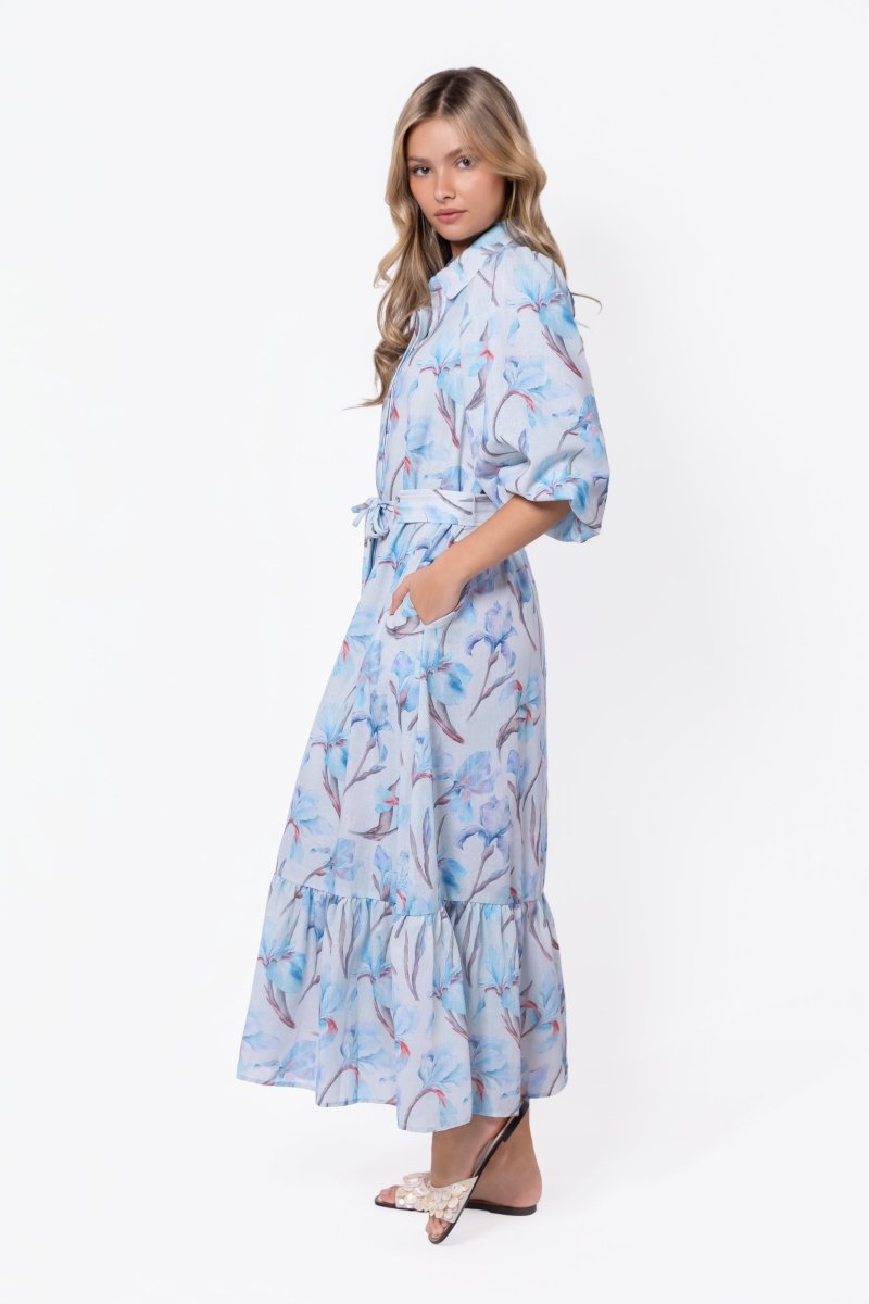 Alice Dress Short Sleeve (Blue Flower)