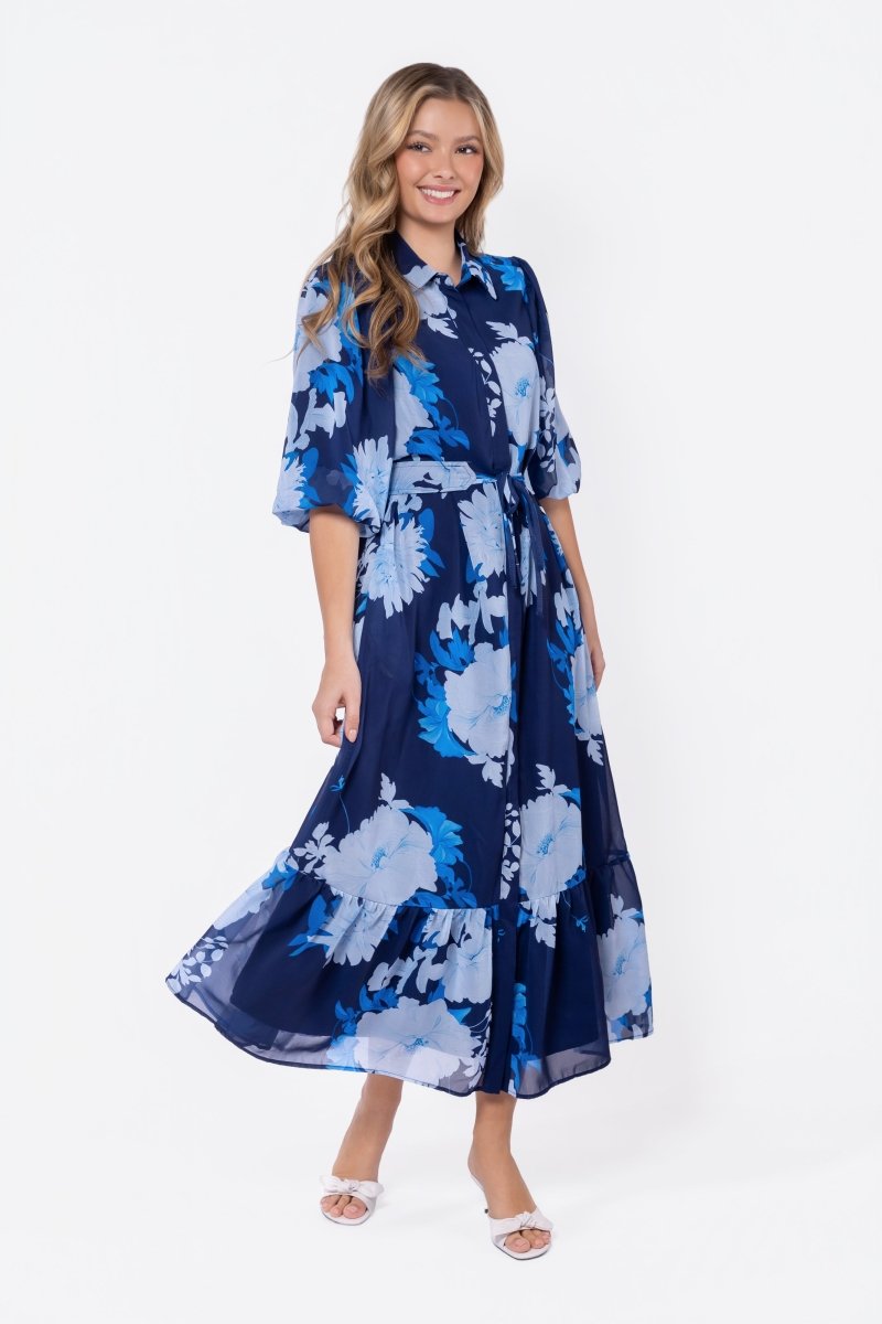 Alice Dress Short Sleeve (Navy/Teal)