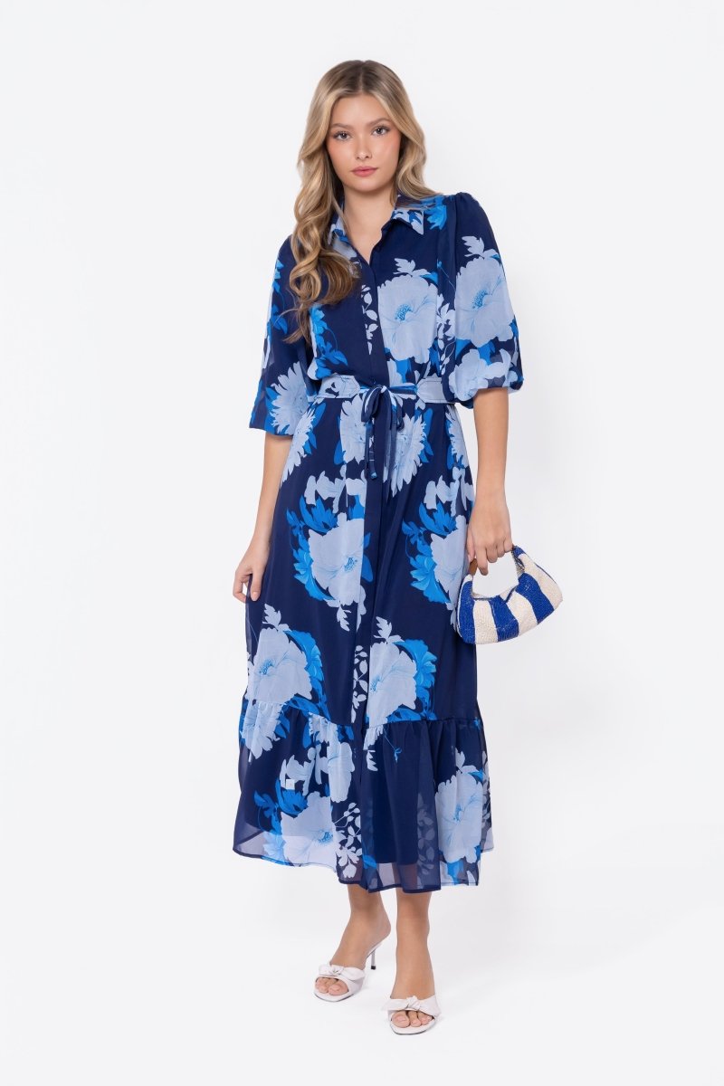 Alice Dress Short Sleeve (Navy/Teal)