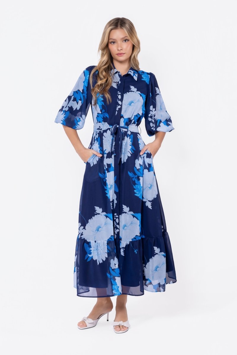 Alice Dress Short Sleeve (Navy/Teal)