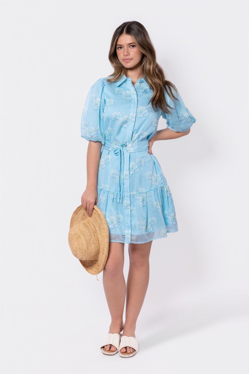 Allie Dress Short Sleeve 37" (Blue Green)
