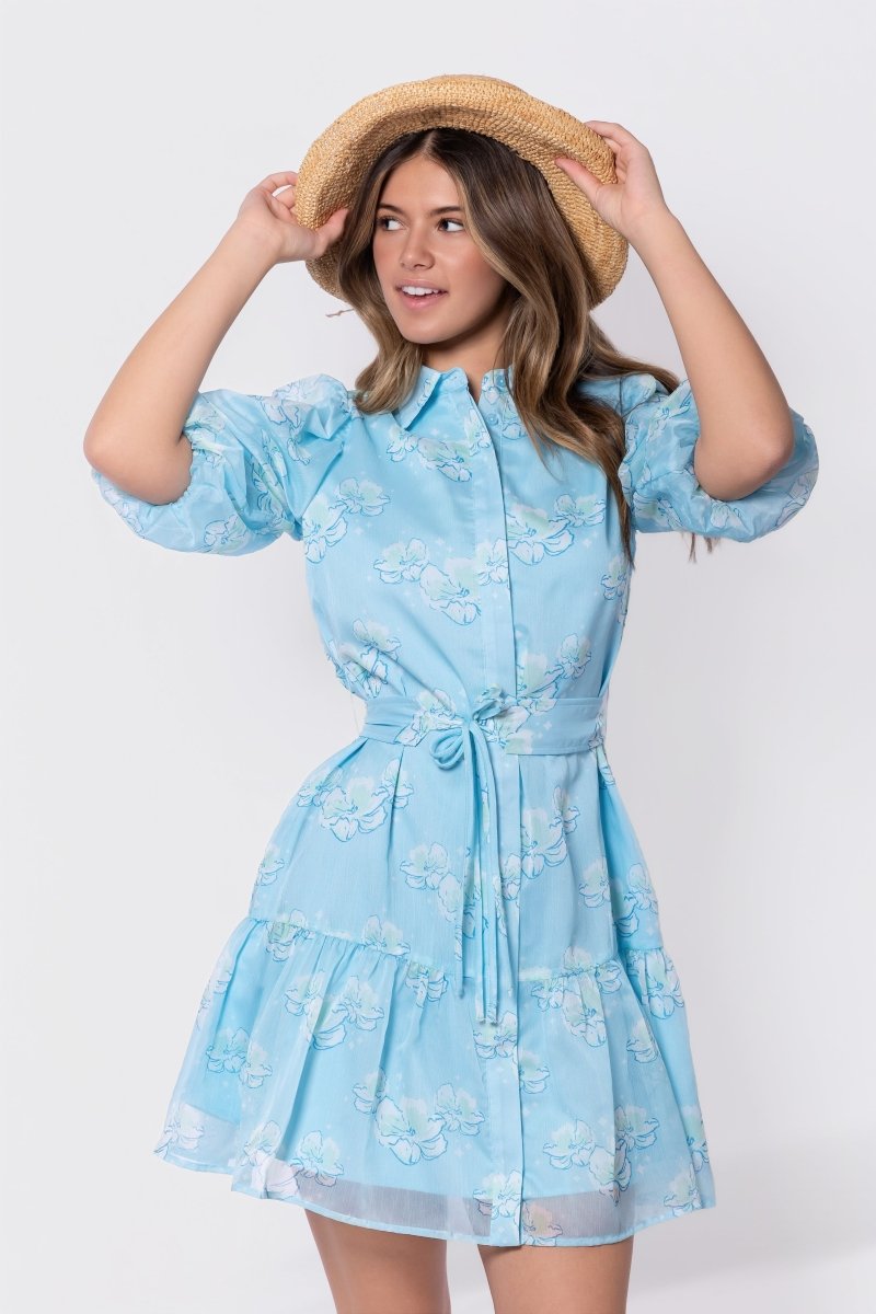 Allie Dress Short Sleeve 37" (Blue Green)