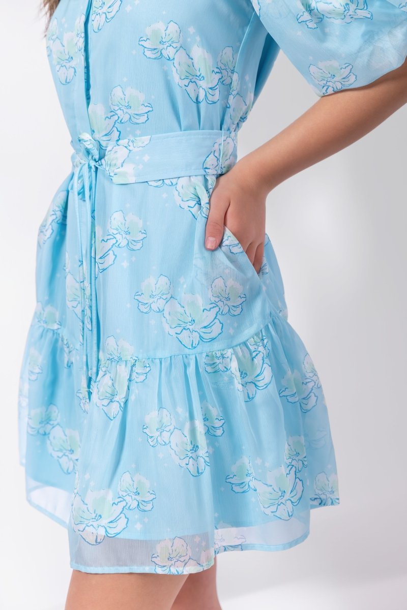 Allie Dress Short Sleeve 37" (Blue Green)