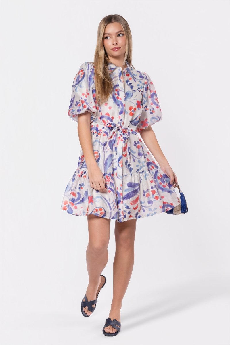 Allie Dress Short Sleeve 37" (Purple Red)