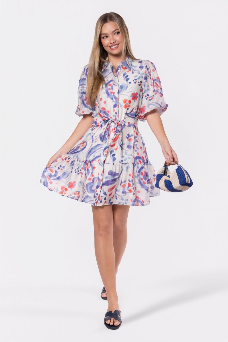 Allie Dress Short Sleeve 37" (Purple Red)