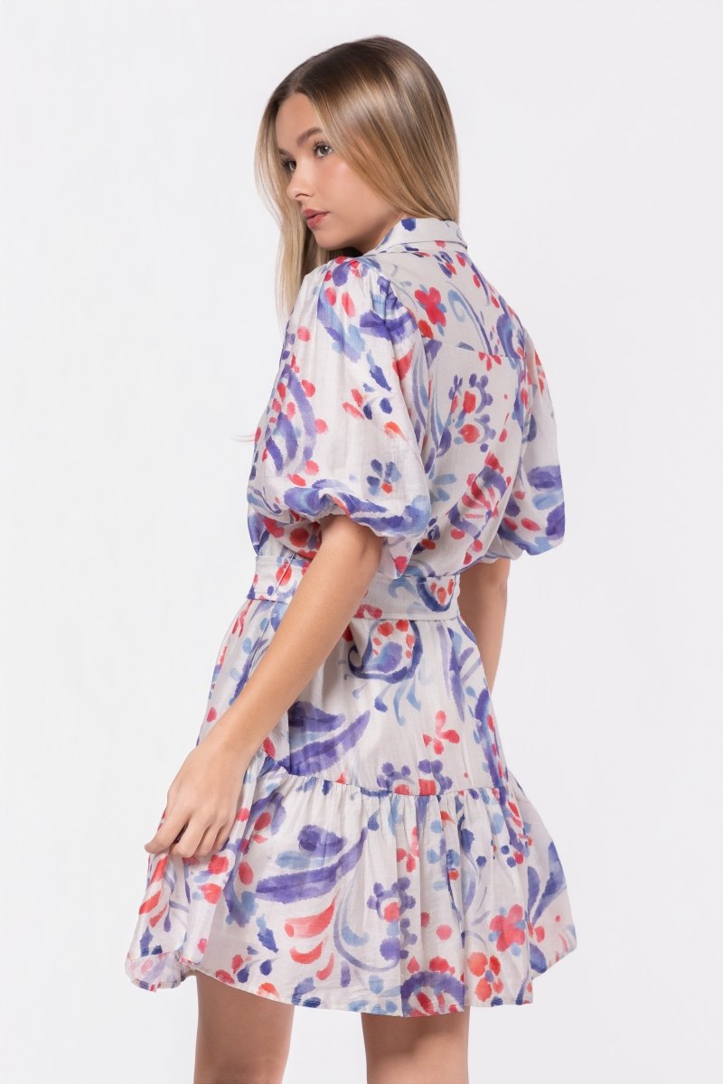 Allie Dress Short Sleeve 37" (Purple Red)