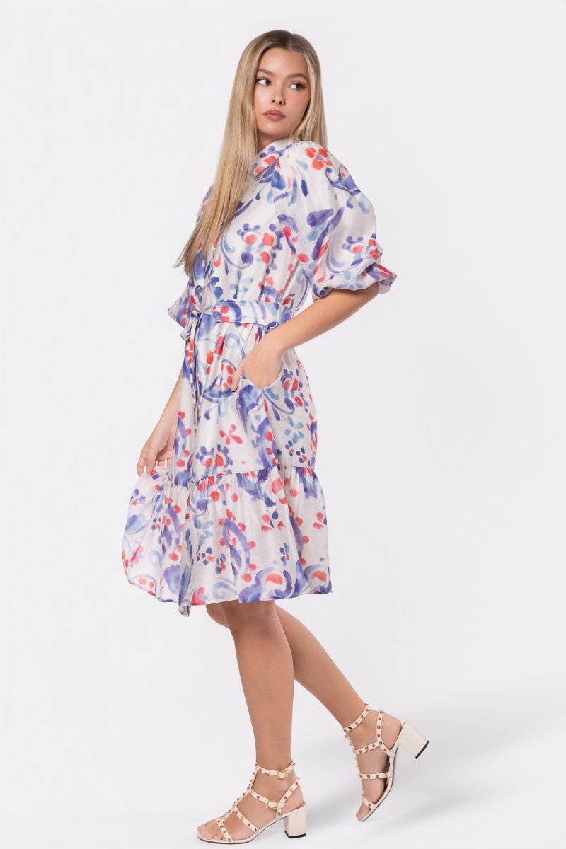 Allie Dress Short Sleeve 42" (Purple/Red)