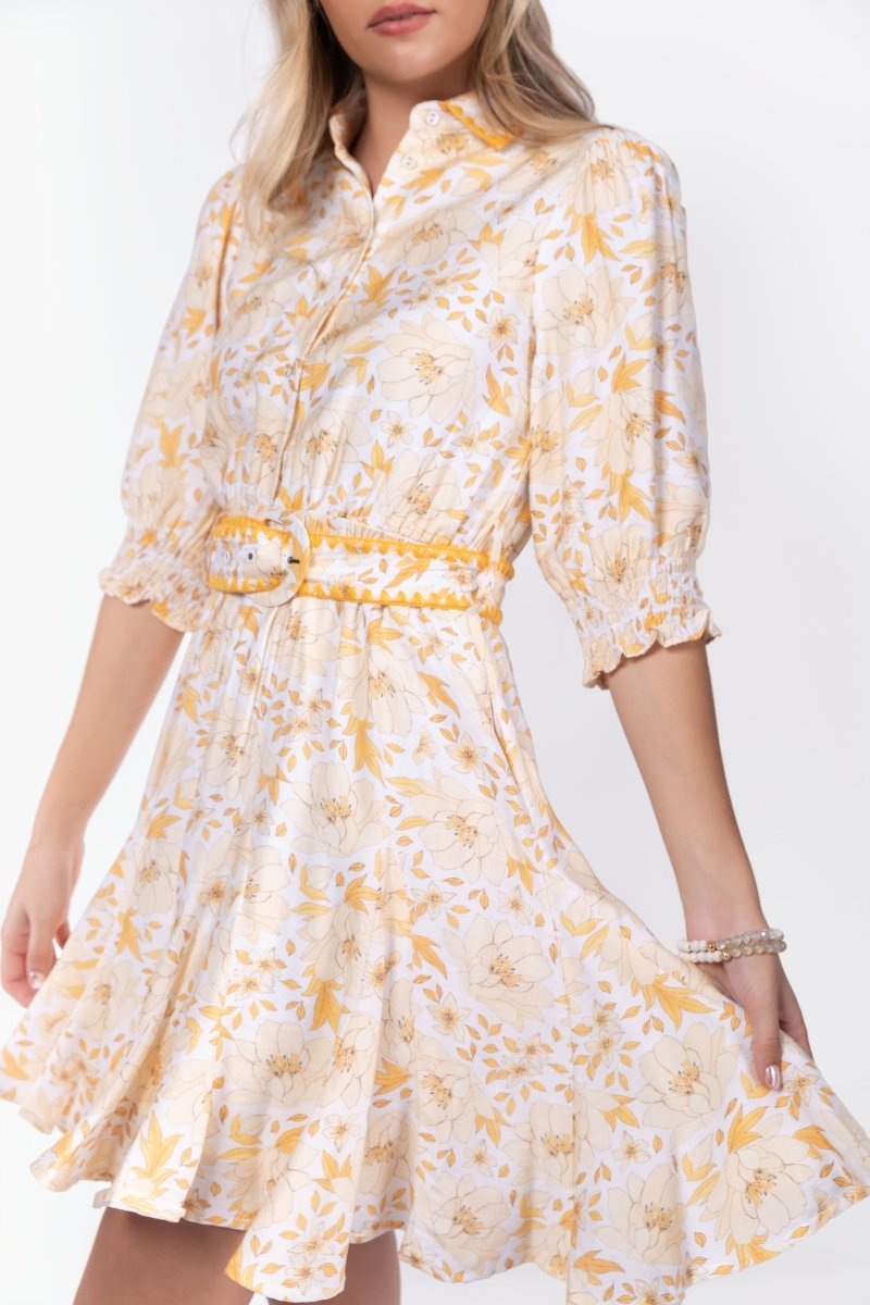 Analia Dress 36" (Yellow Flower)