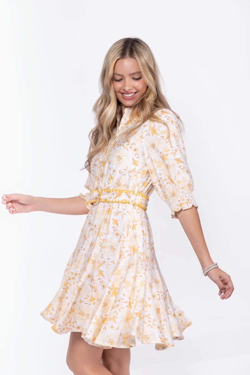 Analia Dress 36" (Yellow Flower)