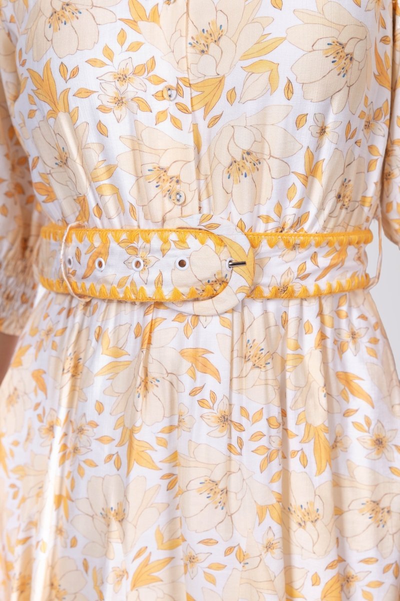 Analia Dress 36" (Yellow Flower)