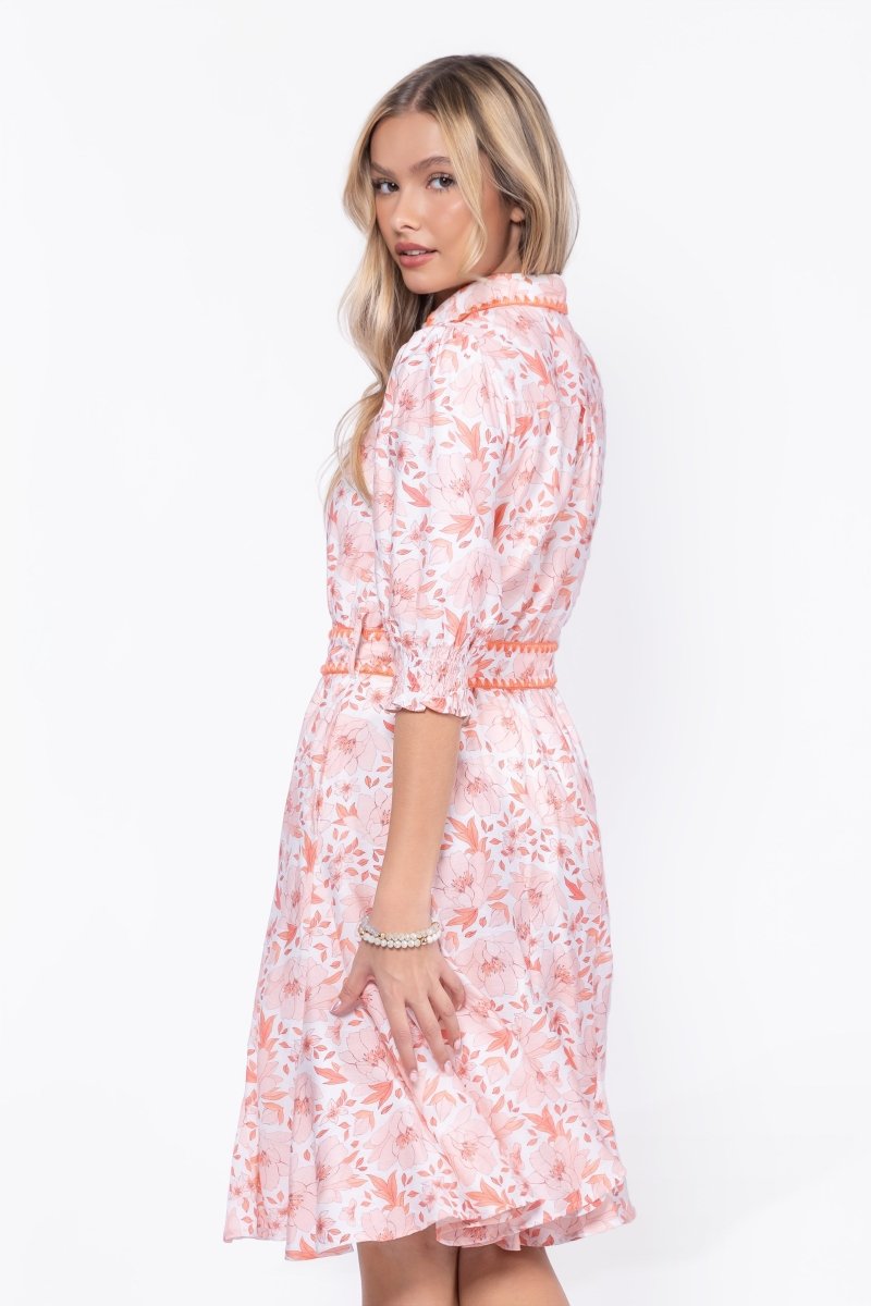 Analia Dress 41" (Peach Flower)