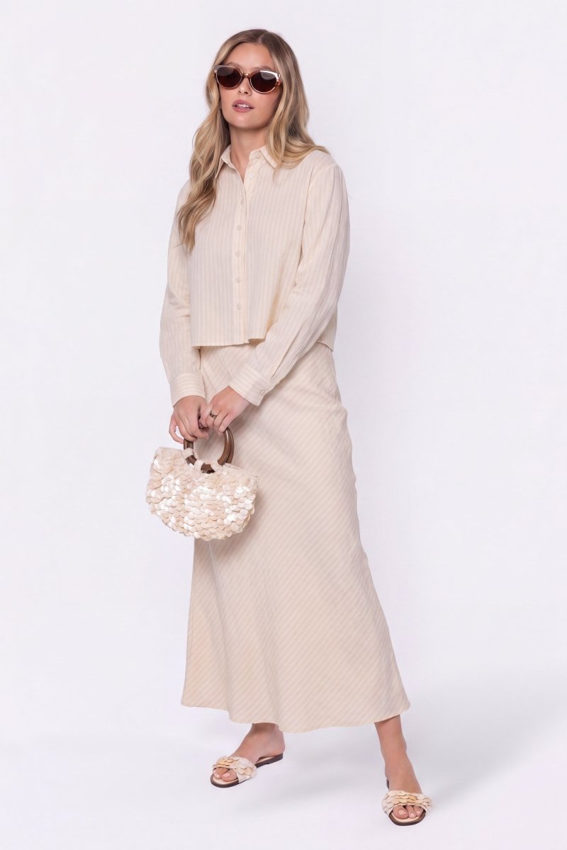 Anita Skirt (Khaki Stripe)