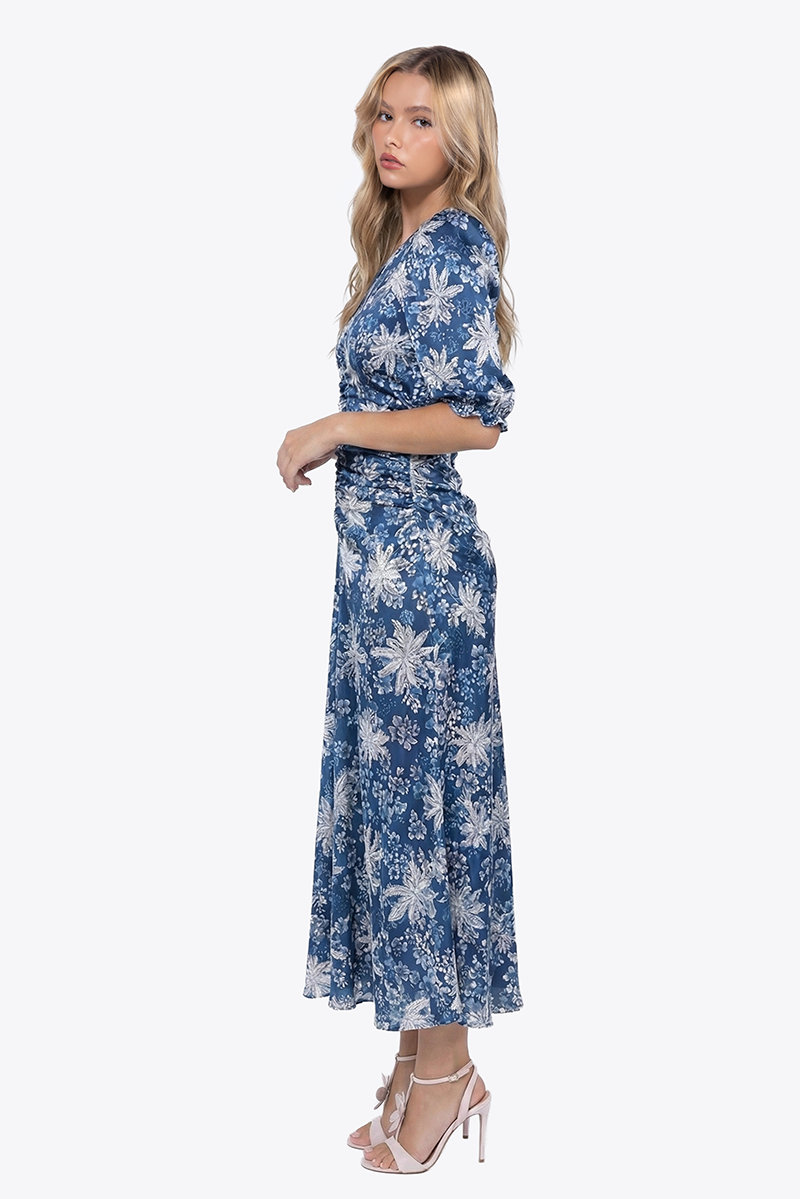 Audrey Dress Short Sleeve (Blue Flower)