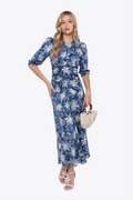 Audrey Dress Short Sleeve (Blue Flower)