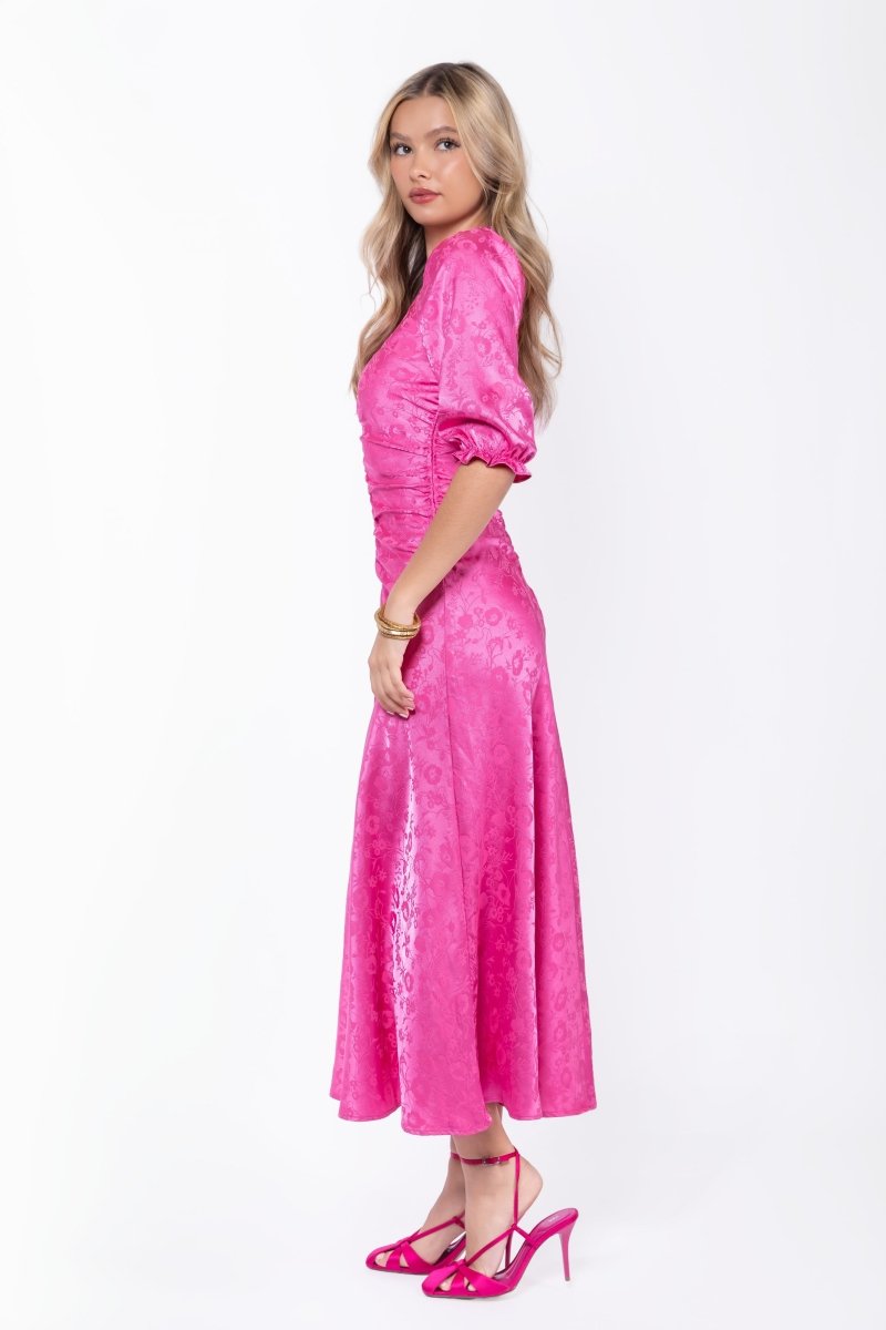 Audrey Dress Short Sleeve (Hot Pink)