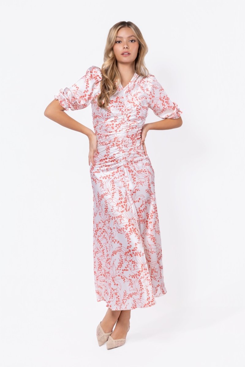 Audrey Dress Short Sleeve (Ivory Flower)