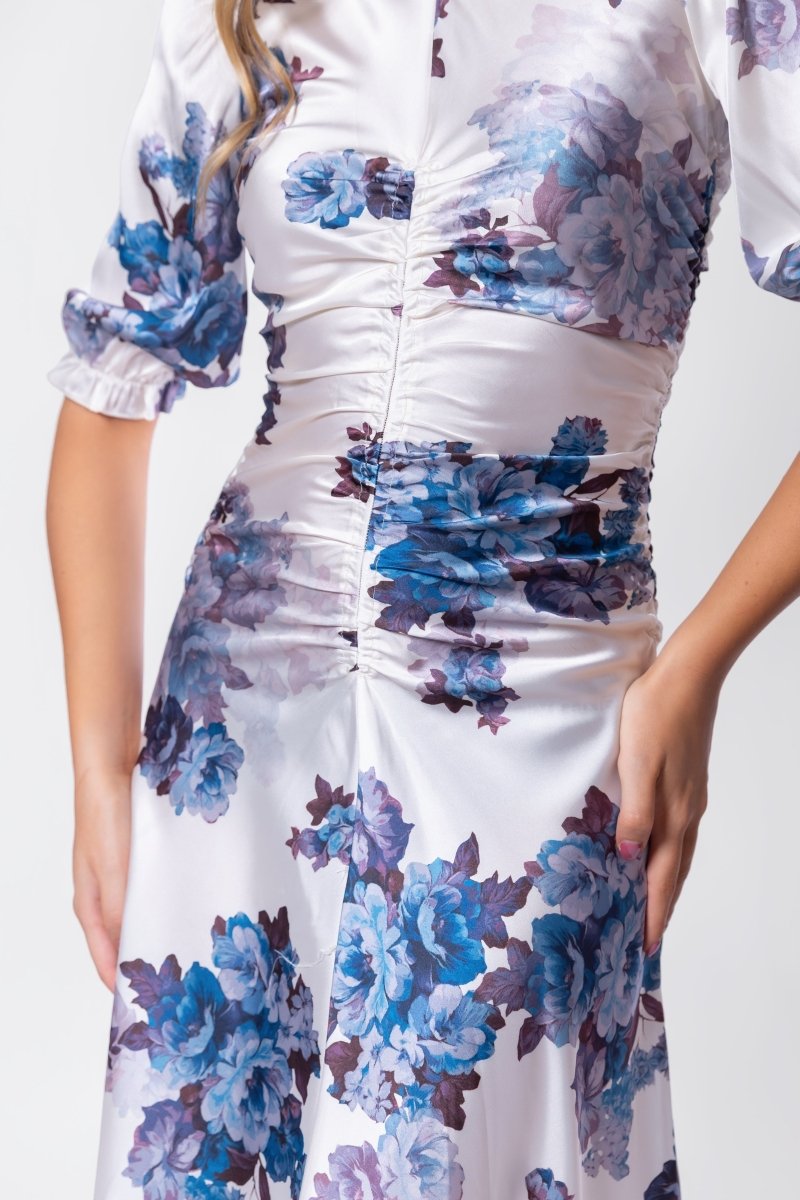 Audrey Dress Short Sleeve (Ivory Purple)