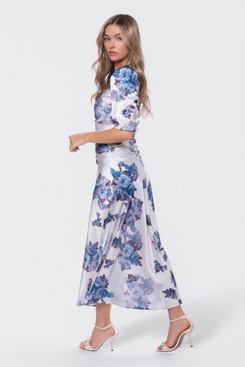 Audrey Dress Short Sleeve (Ivory Purple)