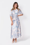 Audrey Dress Short Sleeve (Ivory/Blue)