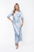 Audrey Dress Short Sleeve (Light Blue Flower)