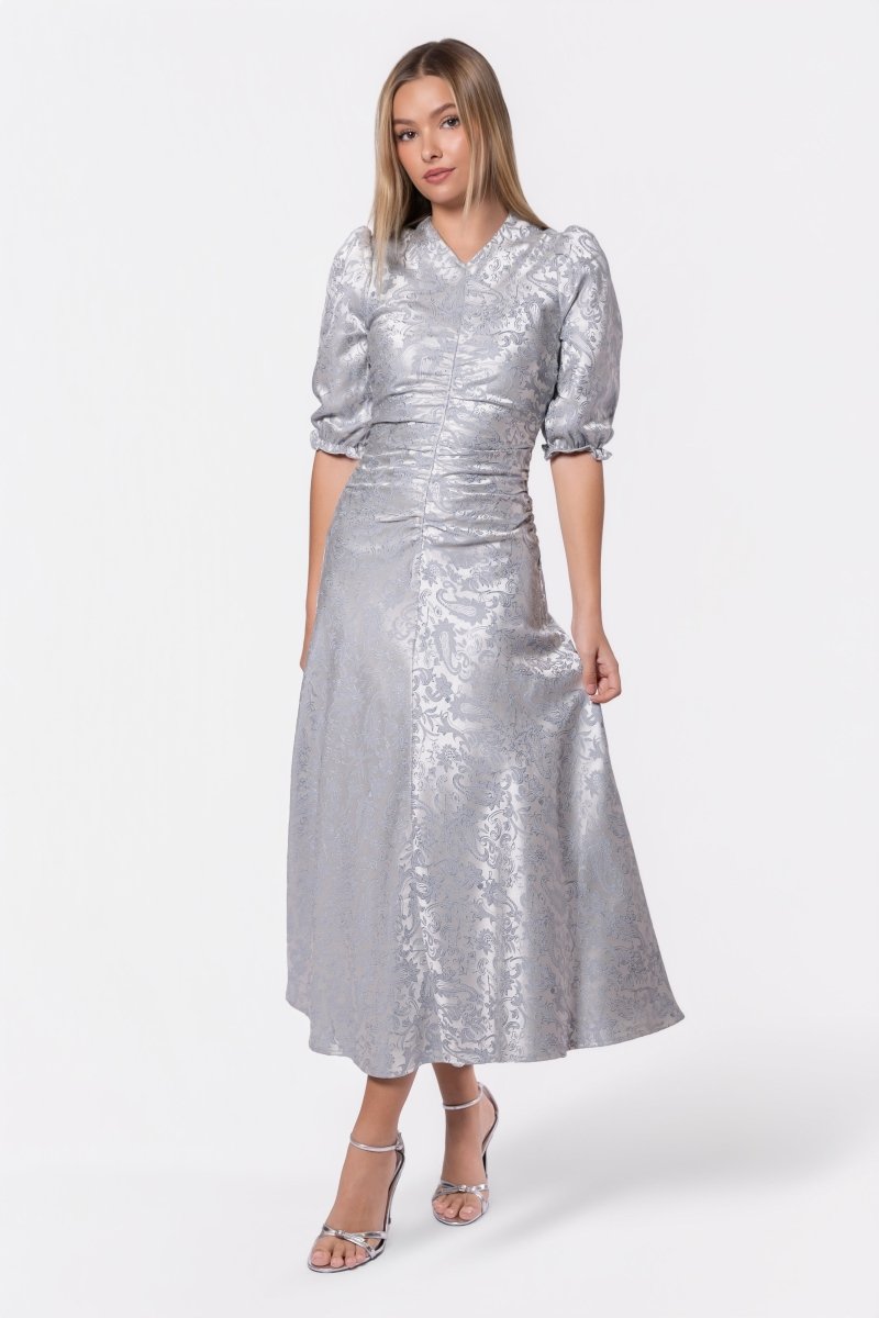 Audrey Dress Short Sleeve (Light Blue Grey)