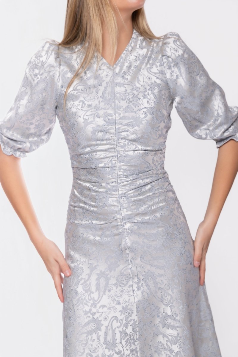 Audrey Dress Short Sleeve (Light Blue Grey)