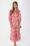 Audrey Dress Short Sleeve (Peach Flower)