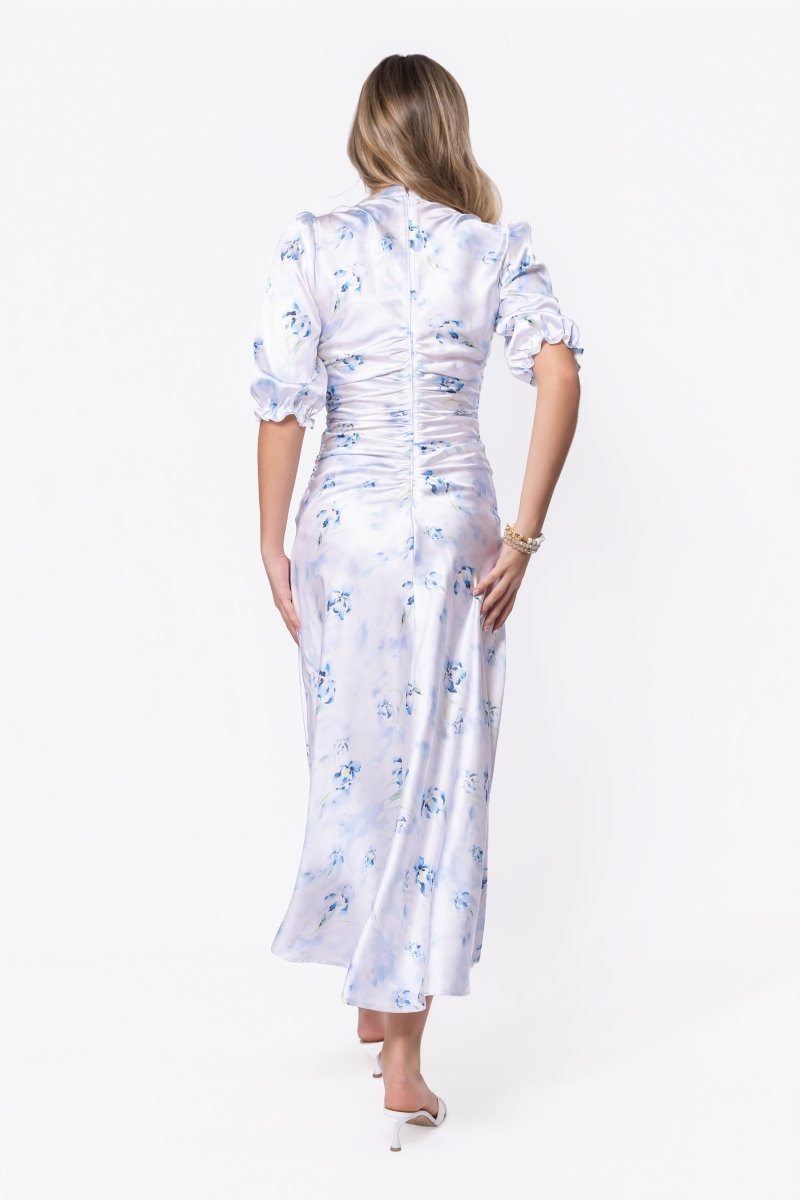 Audrey Dress Short Sleeve (White/Blue)